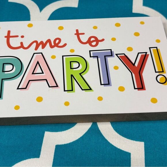 New Time to Party Party Word Block Tabletop Sign NWT - Picture 5 of 7